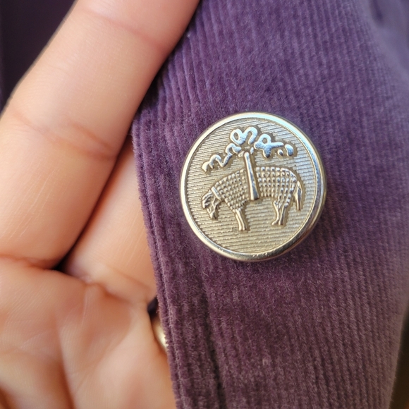 RARE 346 Brooks Brothers Blazer 8P Purple Milano Fit Corduroy Silver Button Pads - Picture 4 of 11